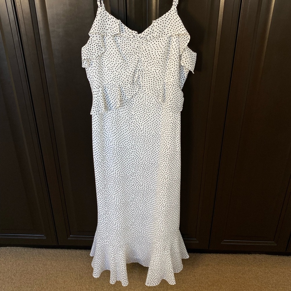 White & Black polka dot maxi dress